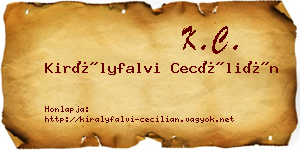 Királyfalvi Cecílián névjegykártya